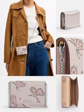 NWT Mini Wallet On A Chain With Sparkly Butterfly Print